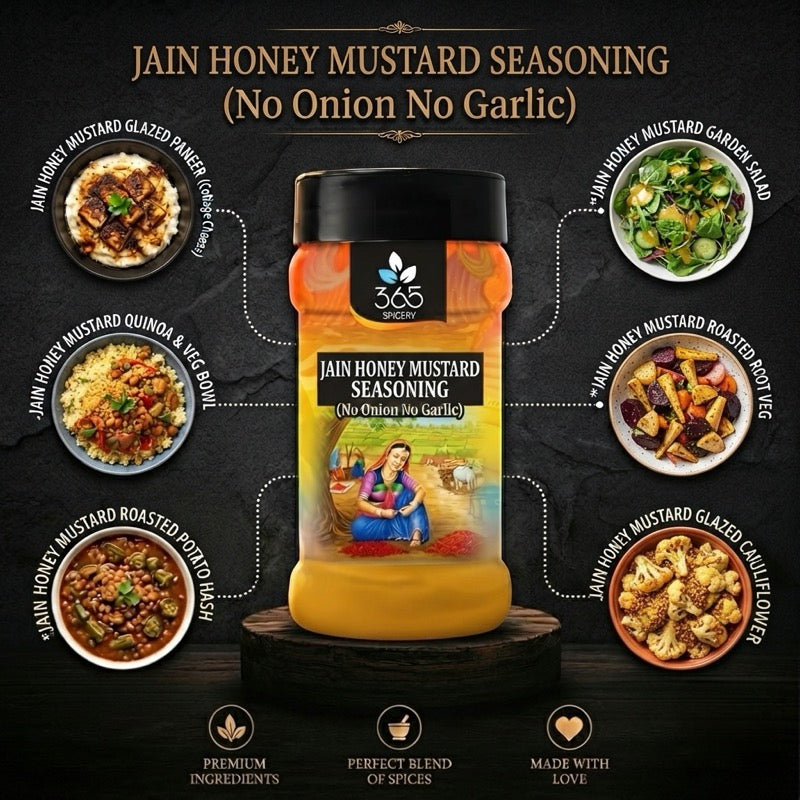 Jain Honey Mustard Seasoning | No Onion No Garlic | Jain-Friendly | Premium Quality | For Grills | 365 Spicery