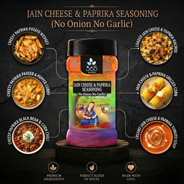 Jain Cheese & Paprika Seasoning | No Onion No Garlic | Jain-Friendly | Natural Ingredients | For Fries | 365 Spicery