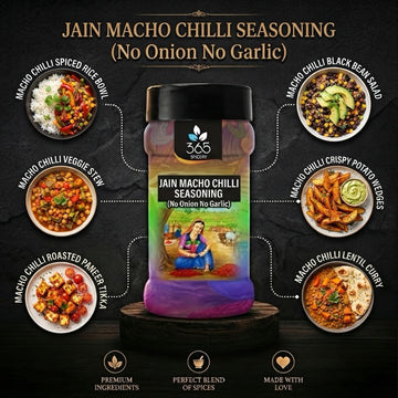 Jain Macho Chilli Seasoning | No Onion No Garlic | Jain-Friendly | No MSG | For Street Food | 365 Spicery