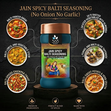 Jain Spicy Balti Seasoning | No Onion No Garlic | Jain-Friendly | Premium Quality | For Grills | 365 Spicery