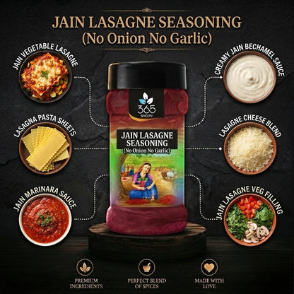 Jain Lasagne Seasoning | No Onion No Garlic | Jain-Friendly | Natural Ingredients | For Pasta | 365 Spicery