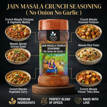 Jain Masala Munch Seasoning | Classic Indian Snack Mix | No Onion No Garlic | Jain-Friendly | 365 Spicery