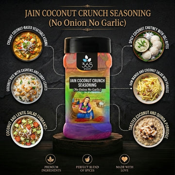 Jain Coconut Crunch Seasoning | No Onion No Garlic | Jain-Friendly | Vegan | For Sweet Snacks | 365 Spicery