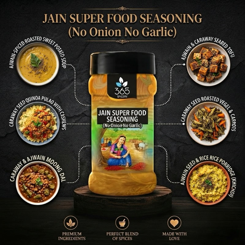 Jain Super Food Seasoning | No Onion No Garlic | Jain-Friendly | Gluten-Free | For Healthy Snacks | 365 Spicery