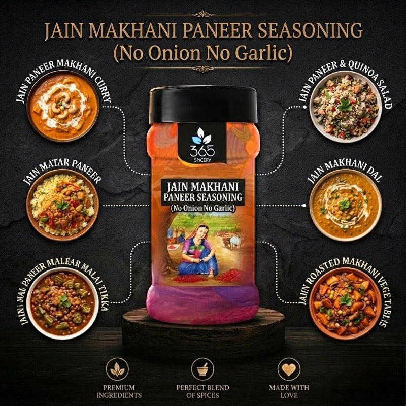 Jain Makhani Paneer Seasoning | No Onion No Garlic | Jain-Friendly | No Artificial Flavours | For Grills | 365 Spicery