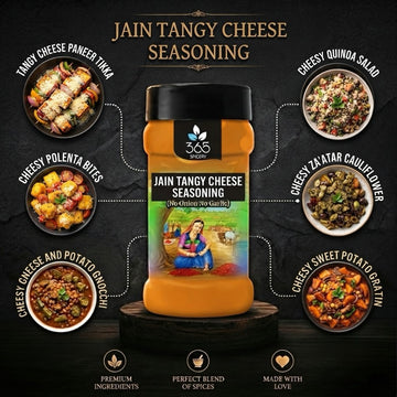Jain Tangy Cheese Seasoning | No Onion No Garlic | Jain-Friendly | Premium Quality | For Fries | 365 Spicery