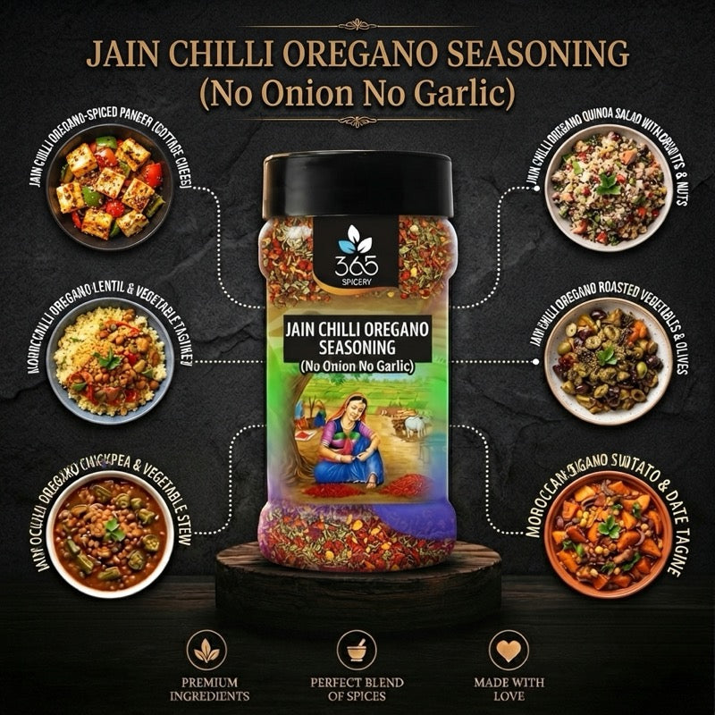 Jain Chilli Oregano Seasoning | No Onion No Garlic | Jain-Friendly | No MSG | For Street Food | 365 Spicery