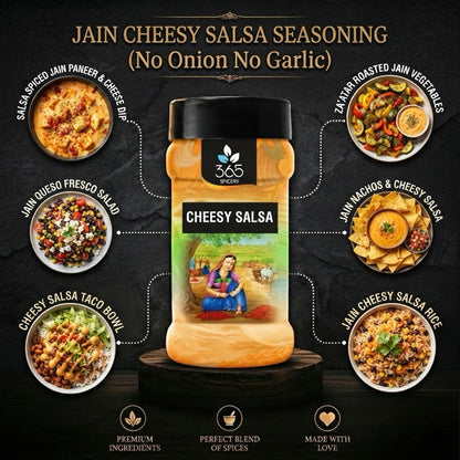 Jain Cheesy Salsa Seasoning | No Onion No Garlic | Jain-Friendly | No Artificial Flavours | For Grills | 365 Spicery