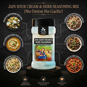 Jain Sour Cream & Herb Seasoning | No Onion No Garlic | Jain-Friendly | Gluten-Free | For Popcorn | 365 Spicery