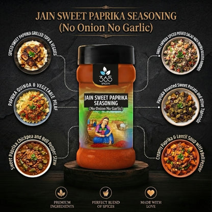 Jain Sweet Paprika Seasoning | No Onion No Garlic | Jain-Friendly | Natural Ingredients | For Fries | 365 Spicery