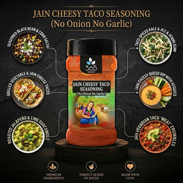Jain Cheesy Taco Seasoning | No Onion No Garlic | Jain-Friendly | Snack & Popcorn Blend | 365 Spicery