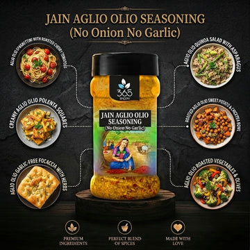 Jain Aglio Olio Seasoning | No Onion No Garlic | Jain-Friendly | Italian Pasta Herb Mix | Vegan | 365 Spicery