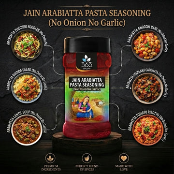 Jain Arabiatta Pasta Seasoning | No Onion No Garlic | Jain-Friendly | Spicy Italian Blend | 365 Spicery