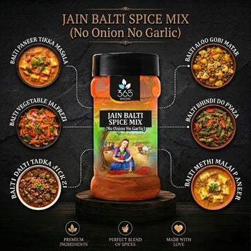 Jain Balti Spice Mix | No Onion No Garlic | Jain-Friendly | Authentic Curry Blend | Natural | 365 Spicery