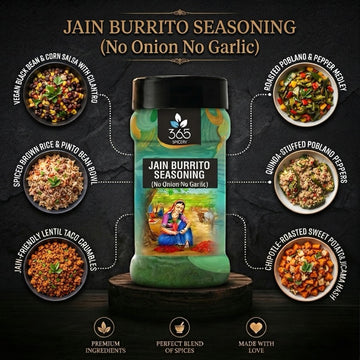 Jain Burrito Seasoning | No Onion No Garlic | Jain-Friendly | Mexican Wrap Spice | Gluten-Free | 365 Spicery