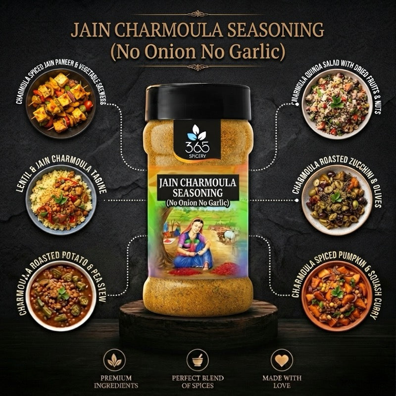 Jain Charmoula Seasoning | No Onion No Garlic | Jain-Friendly | North African Herb Mix | 365 Spicery