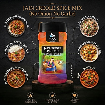 Jain Creole Spice Mix | No Onion No Garlic | Jain-Friendly | Bold Southern Flavour | Vegan | 365 Spicery