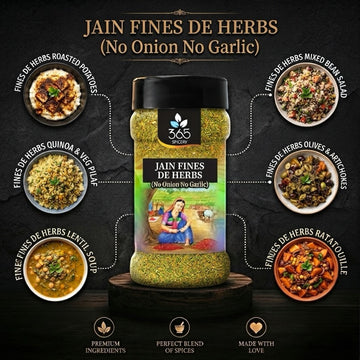 Jain Fines De Herbs | No Onion No Garlic | Jain-Friendly | Classic French Blend | Gluten-Free | 365 Spicery