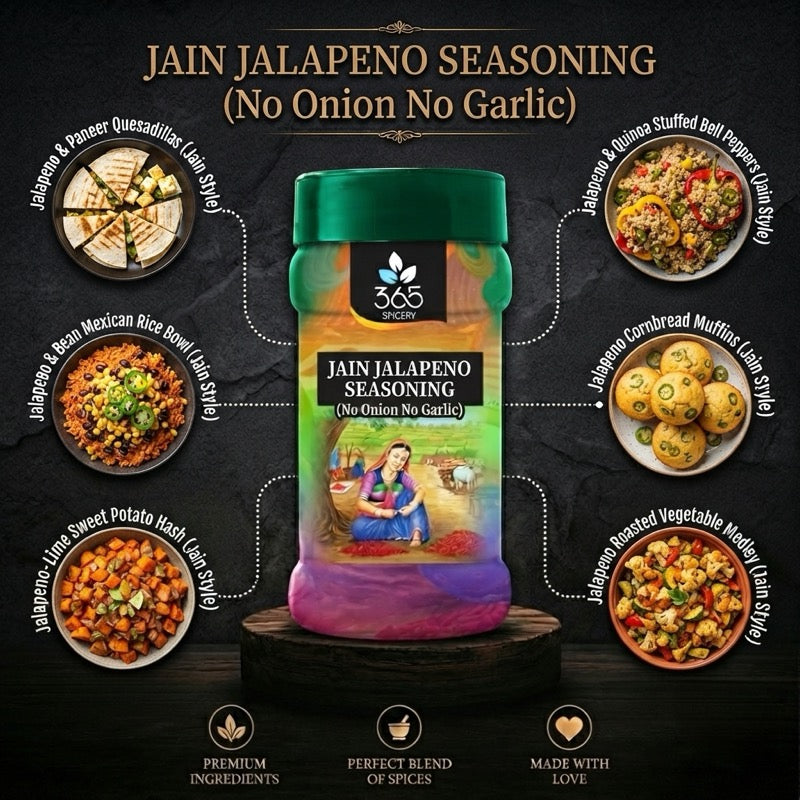 Jain Jalapeno & Tomato Seasoning | No Onion No Garlic | Jain-Friendly | No Artificial Flavours | For Fries | 365 Spicery