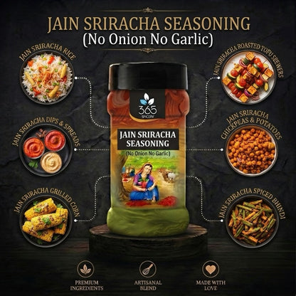 Jain Sriracha Honey Hot Chilli Seasoning | No Onion No Garlic | Jain-Friendly | Sweet Heat | 365 Spicery