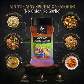 Jain Tuscany Spice Mix | No Onion No Garlic | Jain-Friendly | Italian Pasta & Grill | Natural | 365 Spicery