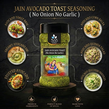 Jain Avocado Toast Seasoning | Gourmet Breakfast Mix | No Onion No Garlic | Vegan | Jain-Friendly | 365 Spicery