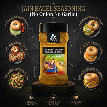 Jain Bagel Seasoning | Crunchy Savoury Topping | No Onion No Garlic | No Artificial Colours | 365 Spicery