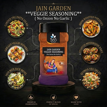 Jain Garden Veggie Seasoning | Earthy Herb Blend | No Onion No Garlic | No Artificial Colours | 365 Spicery