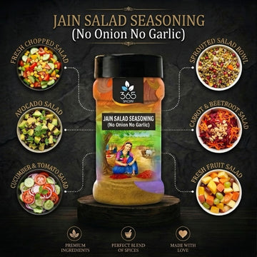 Jain Salad Seasoning | Fresh Herb & Spice Mix | No Onion No Garlic | Gluten-Free | Jain-Friendly | 365 Spicery