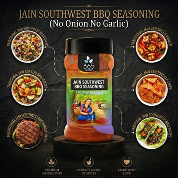 Jain Southwest BBQ Seasoning | Smoky & Spicy Blend | No Onion No Garlic | Vegan | Jain-Friendly | 365 Spicery