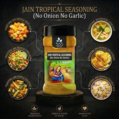 Jain Tropical Seasoning | Exotic Sweet & Tangy Blend | No Onion No Garlic | Jain-Friendly | 365 Spicery