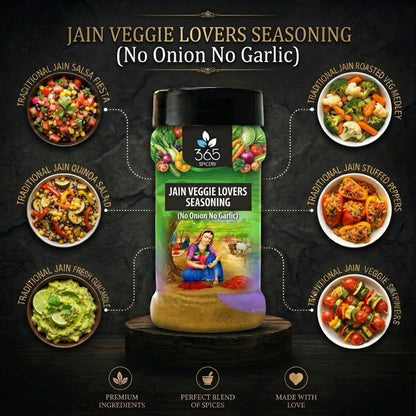 Jain Veggie Lovers Seasoning | Garden Fresh Herb Mix | No Onion No Garlic | Vegan | Jain-Friendly | 365 Spicery