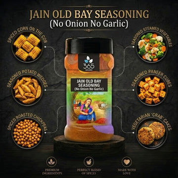 Jain Old Bay Seasoning | Bold Seafood-Style Spice | No Onion No Garlic | Premium | Jain-Friendly | 365 Spicery