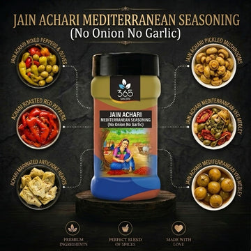Jain Achari Mediterranean Seasoning | Tangy Fusion Blend | No Onion No Garlic | Jain-Friendly | 365 Spicery