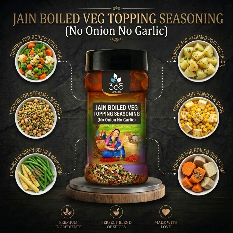 Jain Boiled Veg Topping | Healthy Flavour Enhancer | No Onion No Garlic | No MSG | Jain-Friendly | 365 Spicery
