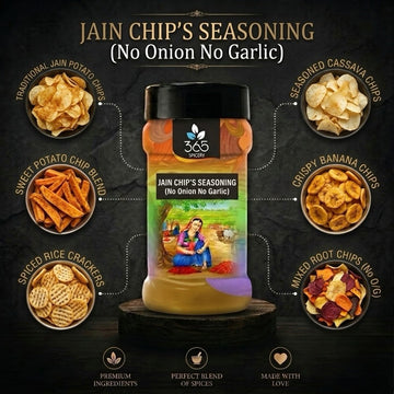 Jain Chip's Seasoning | Ultimate Fries & Snack Topping | No Onion No Garlic | Jain-Friendly | 365 Spicery
