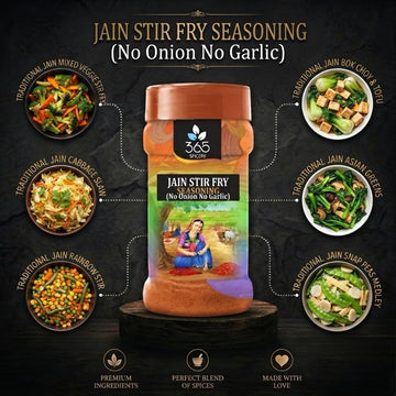 Jain Stir Fry Seasoning | No Onion No Garlic | Jain-Friendly | Gluten-Free | For Snacks & Street Food | 365 Spicery