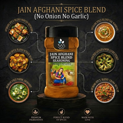 Jain Afghani Spice Blend | No Onion No Garlic | Jain-Friendly | Premium Quality | For Street Food | 365 Spicery