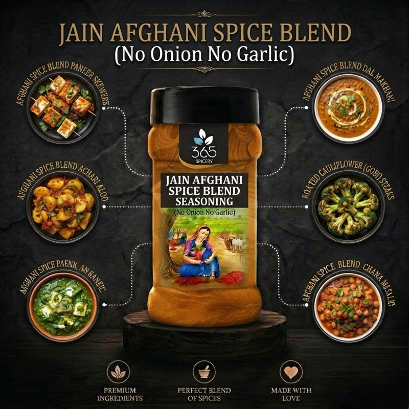 Jain Afghani Spice Blend | No Onion No Garlic | Jain-Friendly | Premium Quality | For Street Food | 365 Spicery