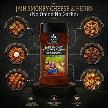 Jain Smokey Cheese N Herbs Seasonings | No Onion No Garlic | Jain-Friendly | No MSG | For Snacks | 365 Spicery