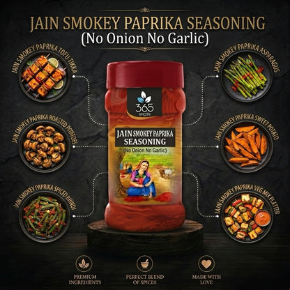 Jain Smokey Paprika Seasoning | No Onion No Garlic | Jain-Friendly | Natural Ingredients | For Fries | 365 Spicery