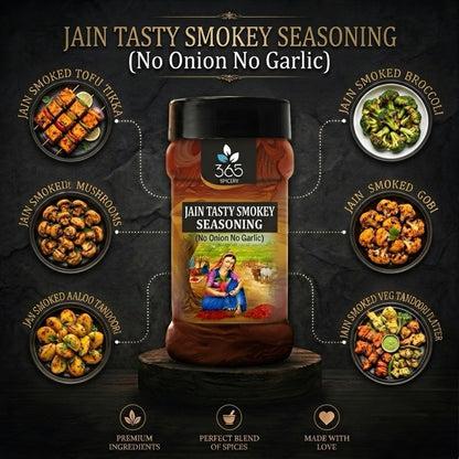 Jain Tasty Smokey Seasoning | No Onion No Garlic | Jain-Friendly | Premium Quality | For Popcorn | 365 Spicery