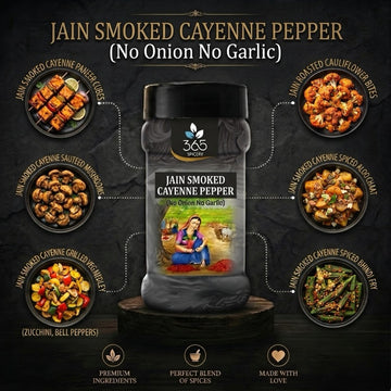 Jain Smoked Cayenne Pepper | No Onion No Garlic | Jain-Friendly | No Artificial Colours | For Fries | 365 Spicery