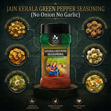 Jain Kerala Green Pepper Seasoning | No Onion No Garlic | Jain-Friendly | Vegan | For Grills | 365 Spicery