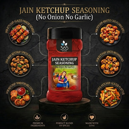 Jain Ketchup Blend Seasoning | No Onion No Garlic | Jain-Friendly | No Artificial Flavours | Vegan | 365 Spicery
