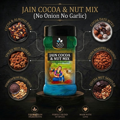 Jain Cocoa & Nut Mix | No Onion No Garlic | Jain-Friendly | Natural Ingredients | For Sweet Snacks | 365 Spicery