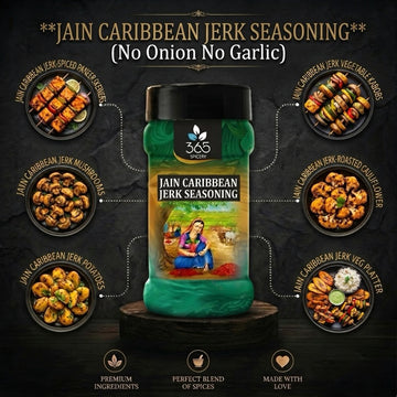 Jain Caribbean Jerk Seasoning | No Onion No Garlic | Jain-Friendly | Gluten-Free | For Street Food | 365 Spicery