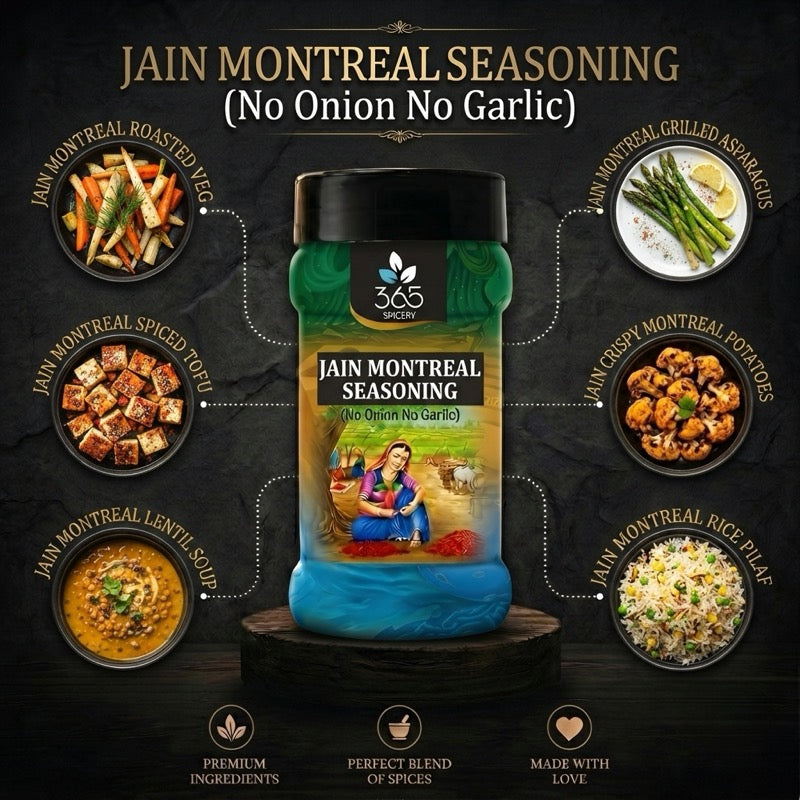 Jain Montreal Seasoning | No Onion No Garlic | Jain-Friendly | Natural Ingredients | For Grills & Fries | 365 Spicery
