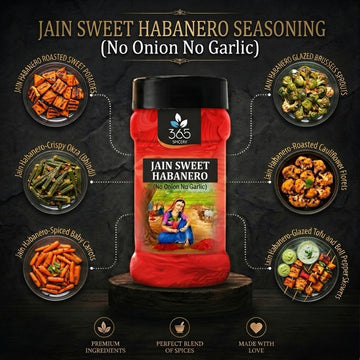 Jain Sweet Habanero | No Onion No Garlic | Jain-Friendly | Premium Quality | For Popcorn & Snacks | 365 Spicery