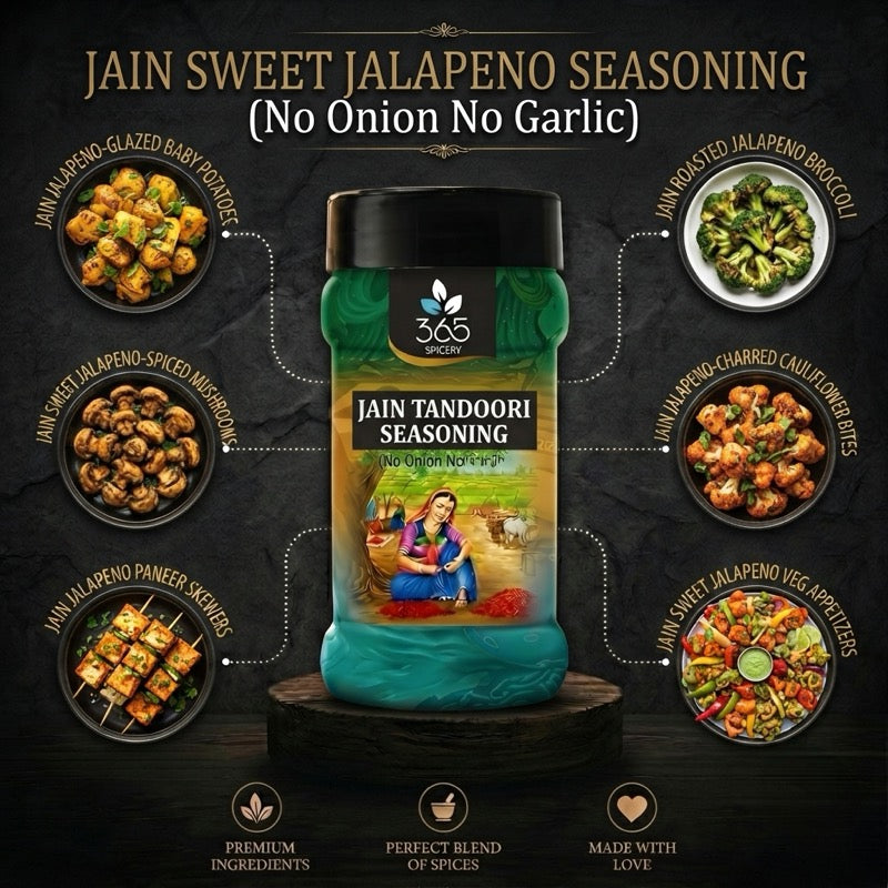 Jain Sweet Jalapeno Seasoning | No Onion No Garlic | Jain-Friendly | No Artificial Colours | For Fries | 365 Spicery